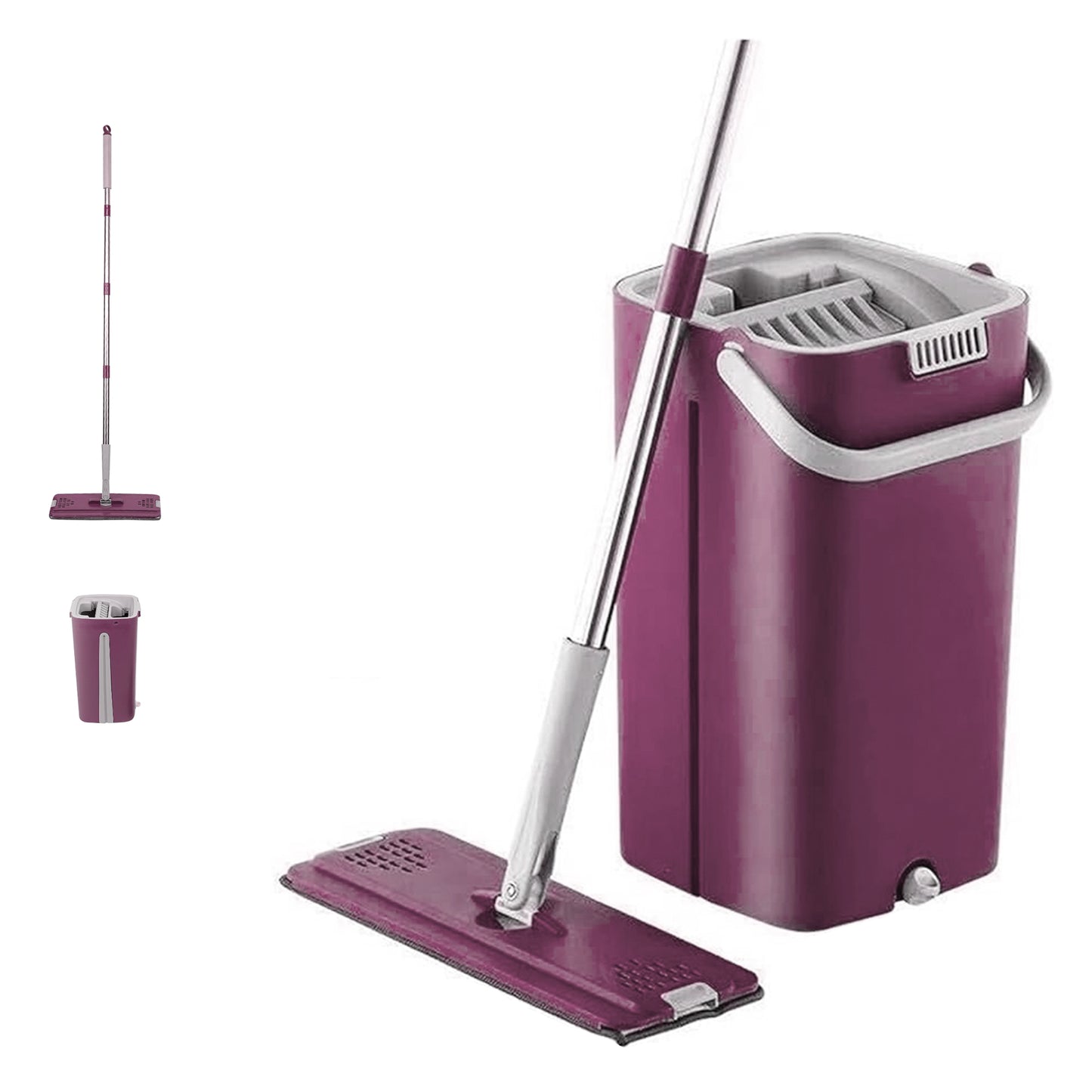 Trapeador de Microfibra Ajustable con Cubeta