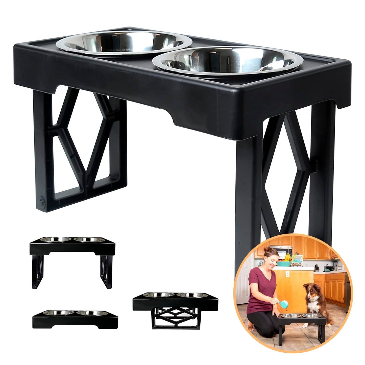 Cuenco Doble con Mesa Elevada para Perros y Gatos