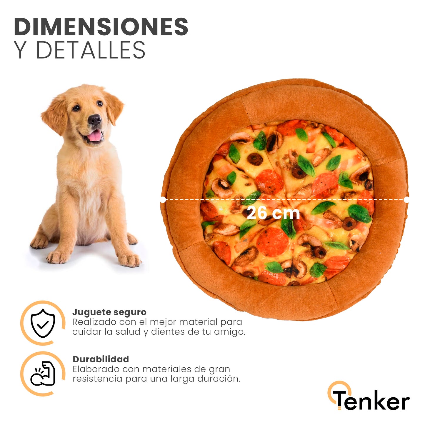 Juguete de Peluche con Sonido en Forma de Pizza