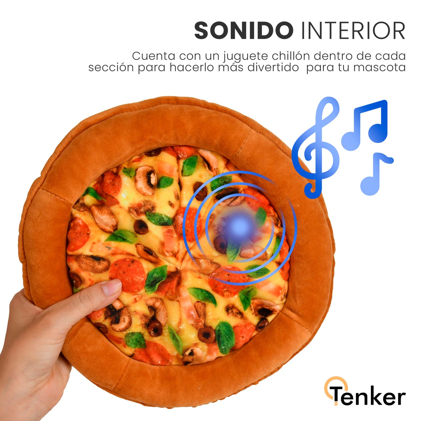 Juguete de Peluche con Sonido en Forma de Pizza