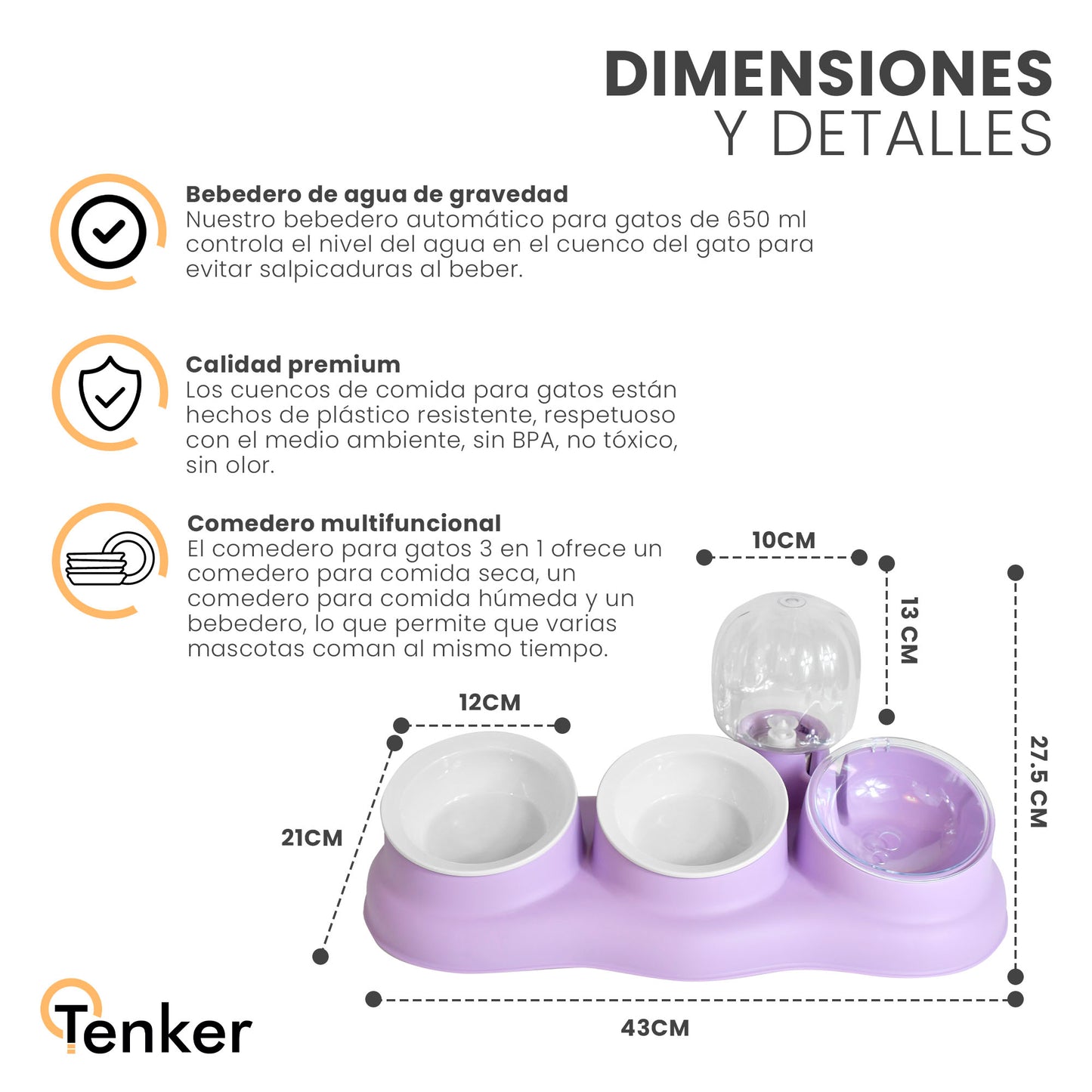 Bol/cuenco Multifunción para Mascotas, gatos y cachorros - Alimenta y Hidrata a tu Amigo Peludo con Estilo