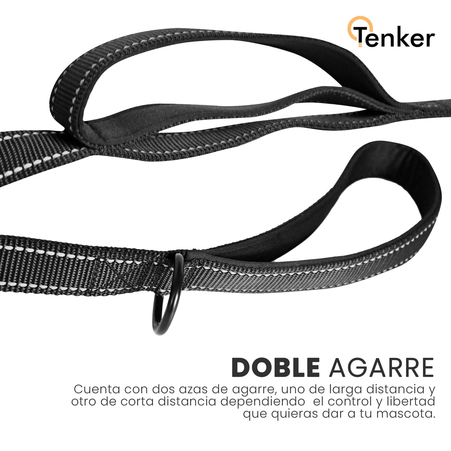 Correa Reflectante de Doble Capa con Asa Doble para Perros