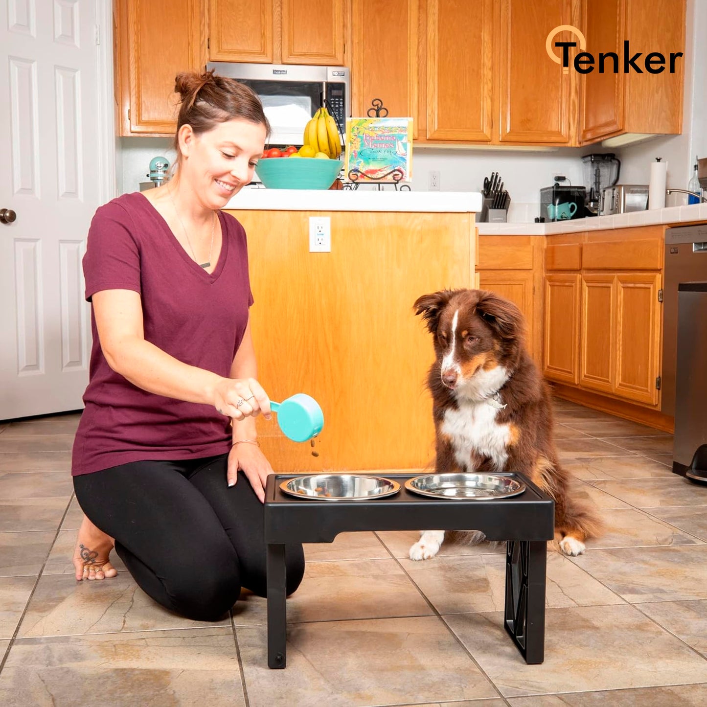 Cuenco Doble con Mesa Elevada para Perros y Gatos