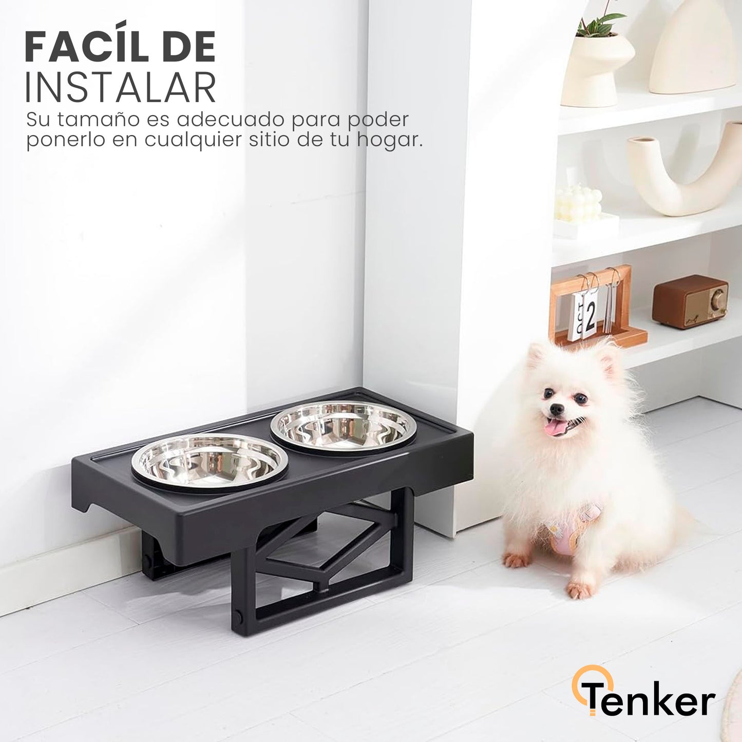 Cuenco Doble con Mesa Elevada para Perros y Gatos
